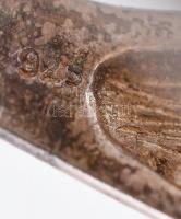 Ezüst(Ag) szívecskés gyűrű apró kövekkel, jelzett, méret: 60, bruttó: 16,8 g