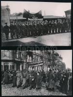 1918 Odessza. Román kommunisták felvonulása két fotó későbbi nagyítása / Romanian communist in Odessa later copy 17x11 cm