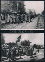 1918 Odessza. Román kommunisták felvonulása két fotó későbbi nagyítása / Romanian communist in Odessa later copy 17x11 cm
