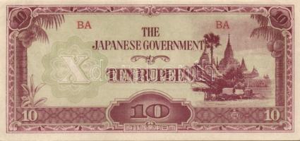 Japán megszállások / Kelet-Ázsia II. vh. 10 klf bankjegy T:I, I-, II (2x)