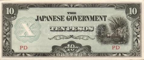 Japán megszállások / Kelet-Ázsia II. vh. 10 klf bankjegy T:I, I-, II (2x)