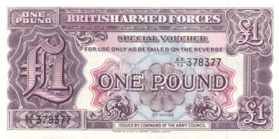 Nagy-Britannia 1950-es, 60-as, 70-es évek katonai bankjegyek 6 klf T:I