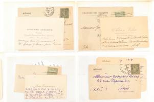 Francia aláírásgyűjtemény: tudósok, katonák autográf levelei, aláírt névjegykártyái 20 db: Général S...