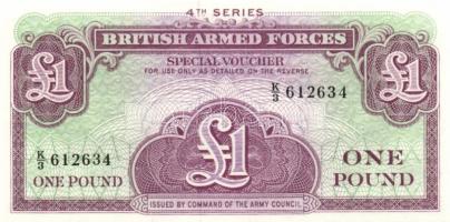 Nagy-Britannia 1950-es, 60-as, 70-es évek katonai bankjegyek 6 klf T:I