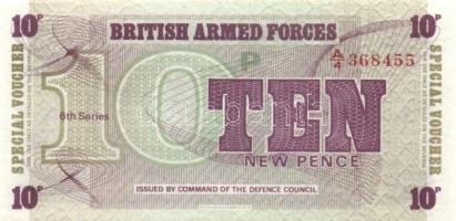 Nagy-Britannia 1950-es, 60-as, 70-es évek katonai bankjegyek 6 klf T:I