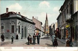 1907 Újvidék, Novi Sad; Futtaki utca, üzletek / street, shops