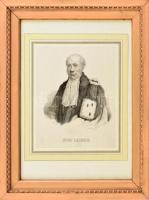 Antonio Alessandrini (1786-1861) orvos, tudós portréja. Litográfia, papír, jelzett a litográfián. Üvegezett, kissé sérült fa keretben, 20x16,5 cm