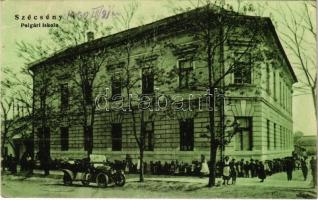 1930 Szécsény, Polgári iskola, automobil (EK)