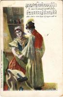 1899 (Vorläufer) Felednélek... Magyar folklór művészlap. Szénásy és Reimann No. 426. / Hungarian folklore art postcard (kopott sarkak / worn corners)