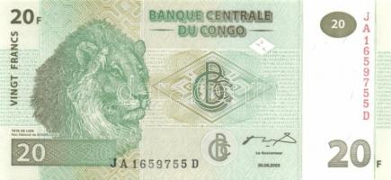 Kongó 1997-2003. 7 klf bankjegy T:I