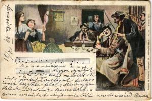 1899 (Vorläufer) Régimódi sokan tudják... Magyar folklór művészlap. Szénásy és Reimann No. 431. / Hungarian folklore art postcard (kopott sarkak / worn corners)