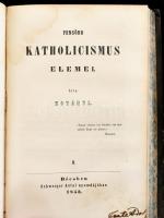 Hoványi Ferenc (1816-1871) 2 műve:   Fensőbb katholicizmus elemei I-II. köt. [Egybekötve.] Bécs, 1853., Schweiger Antal, VIII+258, VIII+262+1 p. Korabeli átkötött félvászon-kötésben, festett lapélekkel, kopott borítóval, foltos lapokkal, az átkötéskor körbevágták.;   Ujabb levelek a fensőbb katholicismusról. I. kötet. Bécs, 1855.,Schweiger Antal, VIII+365+1 p. Korabeli átkötött félvászon-kötésben, festett lapélekkel, kopott borítóval, foltos lapokkal, az átkötéskor körbevágták.;   Az első könyv I. kötetének címlapján Dr. Fanta Adolf (1837- 1907) orvosdoktor, könyvgyűjtő possessori bélyegzésével, a II. kötet címlapján Fanta Adolf saját kezű possessori névbejegyzésével. A második könyv címlapján Fanta Adolf possessori bélyegzésével és névbejegyzésével.