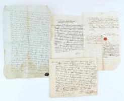 cca 1840 4 db szerződés, bírósági irat: Sajka, Doborgaz, Brecsa
