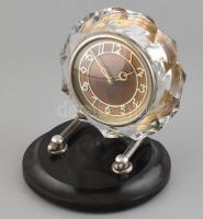 Maszk orosz / szovjet asztali óra, mechanikus szerkezettel, működik, üveg, bakelit. m:21cm