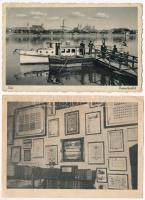 Vác - 3 db régi képeslap + 1 db 1936. évi Budapest-Vác-Visegrád hajójegy