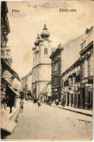 1926 Pécs, Király utca, bútorraktár, üzletek. Vasúti levelezőlapárusítás 6089. (EB)