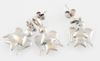 Ezüst (Ag) angyalkás fülbevalópár és medál, jelzett, h: 2 cm, nettó: 3,8 g