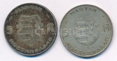 1947. 5Ft Ag "Kossuth" (2x) T:2-,3 patina
Adamo F8.1