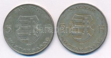 1947. 5Ft Ag "Kossuth" (2x) T:2-,3 patina
Adamo F8.1