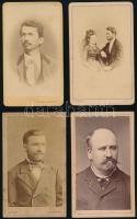 cca 1870 4 db vizitkártya Kozmata, Gévay, Rechnitzer műtermekből