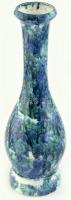 Jelzés nélkül: Retró váza. Színes kék és zöld mázakkal festett kerámia, hibátlan, m:27cm