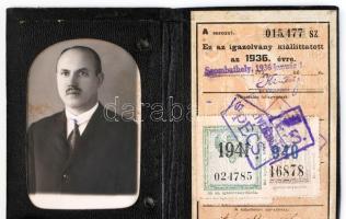 cca 1930 2 db MÁV utazási igazolvány