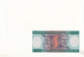Brazília 1984. 200C borítékban, alkalmi bélyeggel és bélyegzéssel T:I 
Brasil 1984. 200 Cruzeiros i...