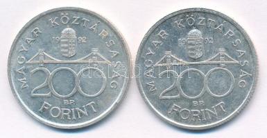 1992. 200Ft Ag "MNB" (2x) T:1-,2 patina
Adamo F13