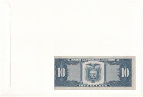 Ecuador 1986. 10S felbélyegzett borítékban, bélyegzéssel T:I 
Ecuador 1986. 10 Sucres in envelope w...