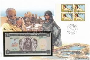 Eritrea 1997. 1N felbélyegzett borítékban, bélyegzéssel T:I Eritrea 1997. 1 Nakfa in envelope with stamp and cancellation C:UNC