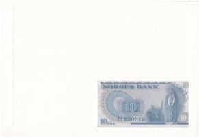 Norvégia 1977. 10K felbélyegzett borítékban, bélyegzéssel T:I 
Norway 1977. 10 Kroner in envelope w...