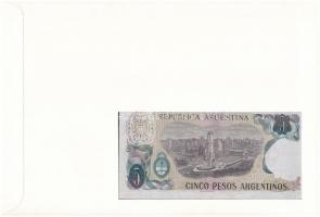 Argentína 1983-1984. 5P felbélyegzett borítékban, bélyegzéssel T:I 
Argentina 1983-1984. 5 Pesos in...