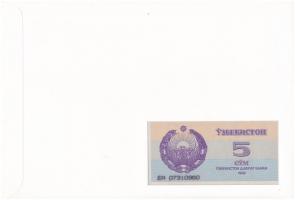 Üzbegisztán 1992. 5S felbélyegzett borítékban, bélyegzéssel T:I 
Uzbekistan 1992. 5 Sum in envelope...