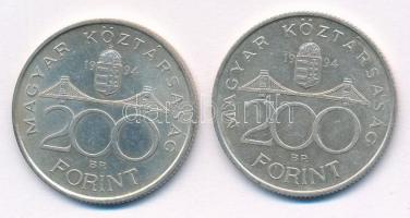 1994. 200Ft Ag "Deák" (2x) T:1-,2
Adamo F13.1