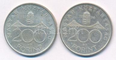 1994. 200Ft Ag "Deák" (2x) T:1-,2 patina
Adamo F13.1