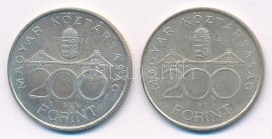 1994. 200Ft Ag "Deák" (2x) T:1-,2 patina
Adamo F13.1