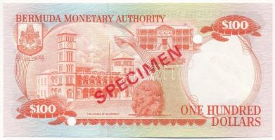 Bermuda 1982. 100$ "A/I08( )140 Specimen" lyukasztással érvénytelenített mintanyomat T:I-
...
