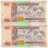 Belize 2017. 20$ (2x) "DU546716-DU546717" sorszámkövetők T:I-
Belize 2017. 20 Dollars (2x...