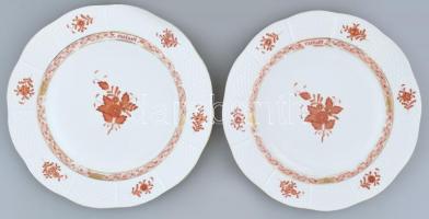 Herendi Apponyi pink mintás UTASELLÁTÓ feliratos lapos tányér, jelzett, kopott, d: 25,5 cm