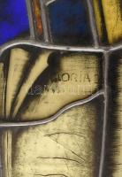 Johan Hugó (1891-1956), színes ólomüveg, jelezve jobbra lent: Johann Hugo 1926. Korának megfelelő ál...