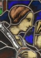 Johan Hugó (1891-1956), színes ólomüveg, jelezve jobbra lent: Johann Hugo 1926. Korának megfelelő ál...