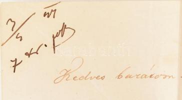 1851 Deák Ferenc (1803-1876) államférfi, miniszter autográf levele Kehidai birtokáról Bécsbe. A címz...