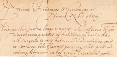 1684 Rozsnyó, Thököly Imre levele Selmecbánya magisztrátusának, amelyben kéri őket, hogy (meg nem ne...