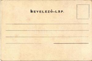 Folklore art postcard, romantic couple. litho (EK)