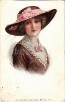 1915 From The Ladies Home Journal. Lady art postcard (vágott / cut)