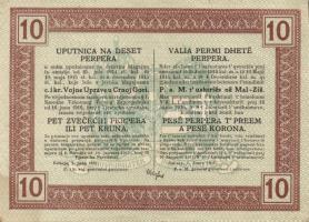 Montenegro/Osztrák-magyar Katonai Közigazgatás 1917. 10Perper = 5Münzperper = 5Kronen T:II