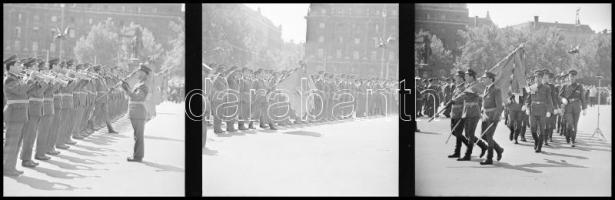 cca 1960-1980 Katonai témájú felvételek: Magyar Néphadsereg, díszszemle, szovjet tábornok látogatása...