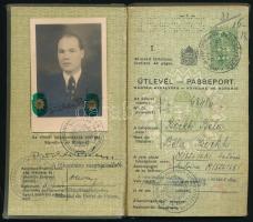 1937 Bp., Magyar Királyság által kiállított fényképes útlevél / Hungarian passport