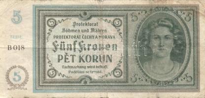 Német 3. Birodalom/Cseh-Morva Protektorátus/német megszállás 1940-42. 1K T:II+, 5K T:III, 10K T:II