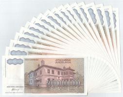 Jugoszlávia 1993. 50.000.000.000D (18x) sorszámkövetők "AA 7641913 - AA 7641930" T:I,I- hu...